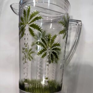 Palm Tree Design Clear Pitcher 96 OZ